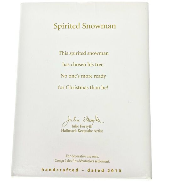 Hallmark Keepsake Spirited Snowman Christmas Tree Ornament 2010 Crackled Finish - Picture 8 of 10